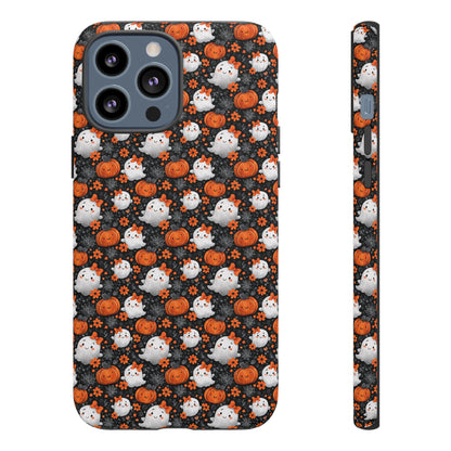 Cute Kawaii Lady Ghosts & Pumpkins iPhone Tough Case