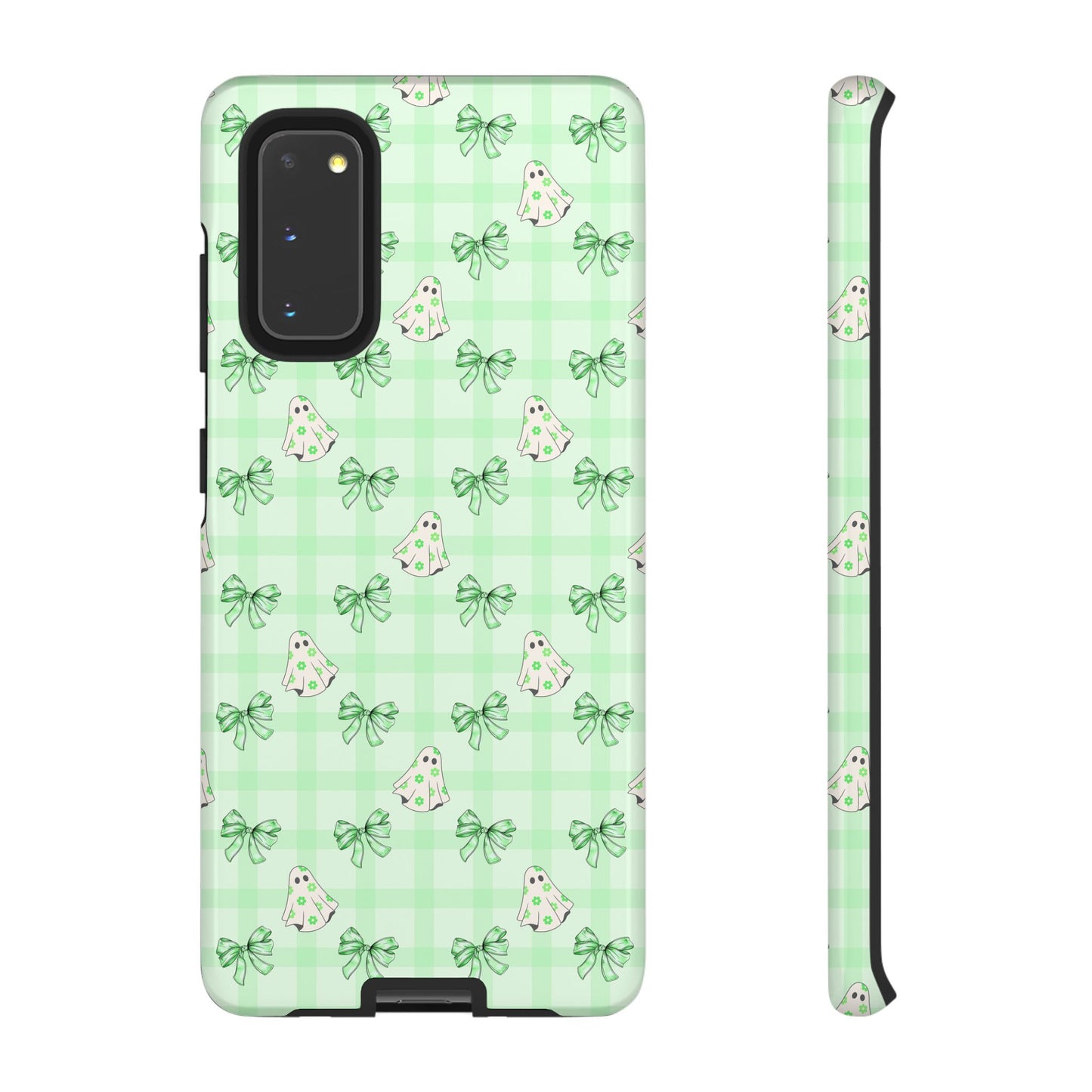Green Gingham Ghosts & Bows Samsung Galaxy Tough Case