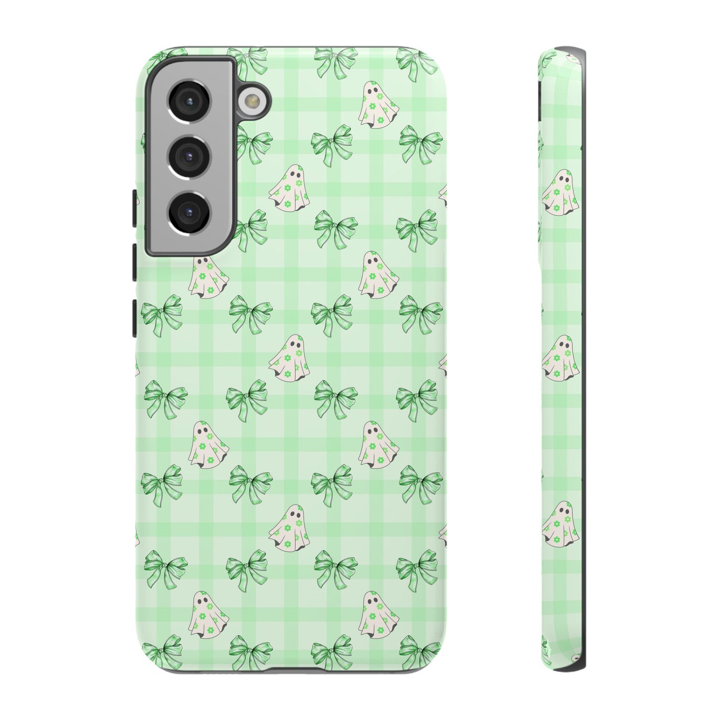 Green Gingham Ghosts & Bows Samsung Galaxy Tough Case