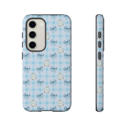 Blue Gingham Ghosts & Bows Samsung Galaxy Tough Case