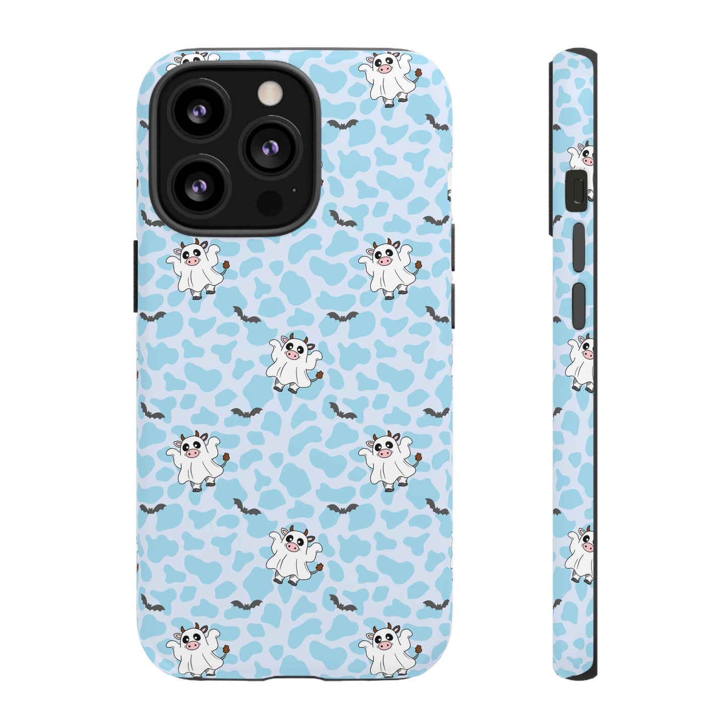 Pastel Blue Moo Ghosts & Bats iPhone Tough Case