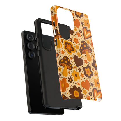 Groovy Harvest Mushrooms, Hearts and Flowers Samsung Galaxy Tough Case