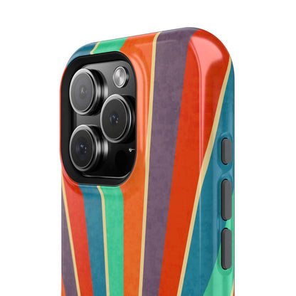 Retro Rainbow Sunburst MagSafe® Tough iPhone Case