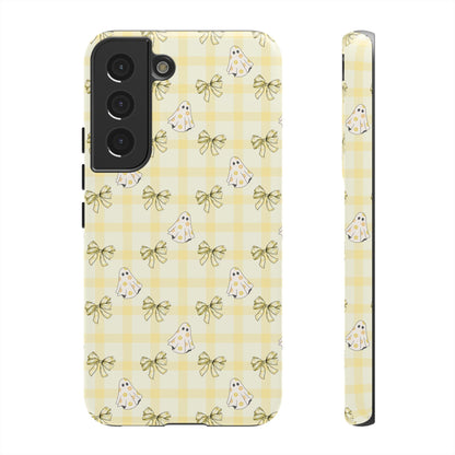 Yellow Gingham Ghosts & Bows Samsung Galaxy Tough Case