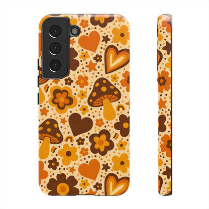 Groovy Harvest Mushrooms, Hearts and Flowers Samsung Galaxy Tough Case
