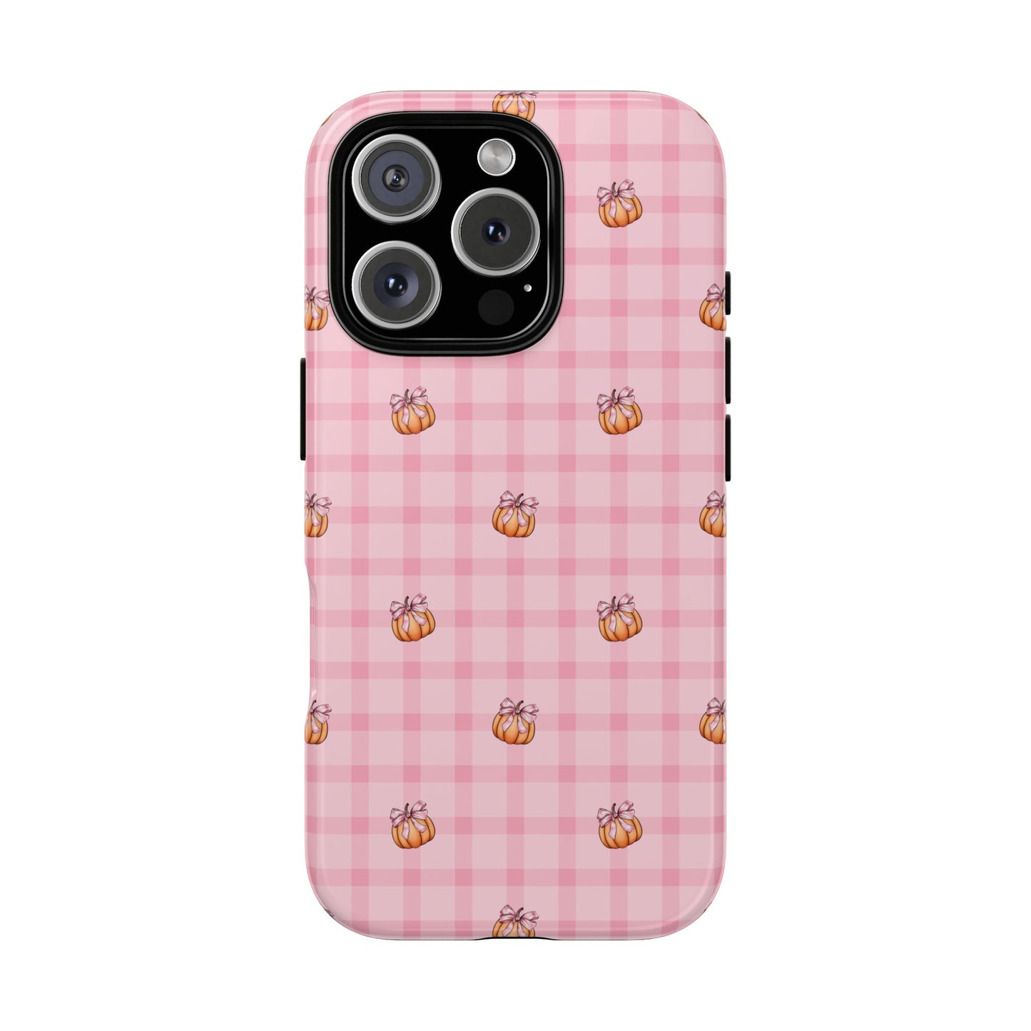 Pink Gingham Pumpkins iPhone Tough Case