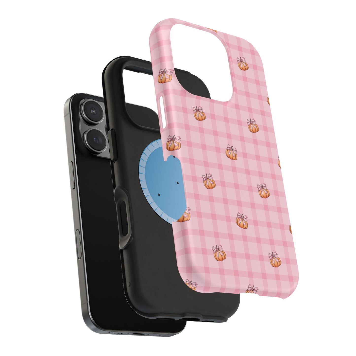 Pink Gingham Pumpkins MagSafe® iPhone Tough Case