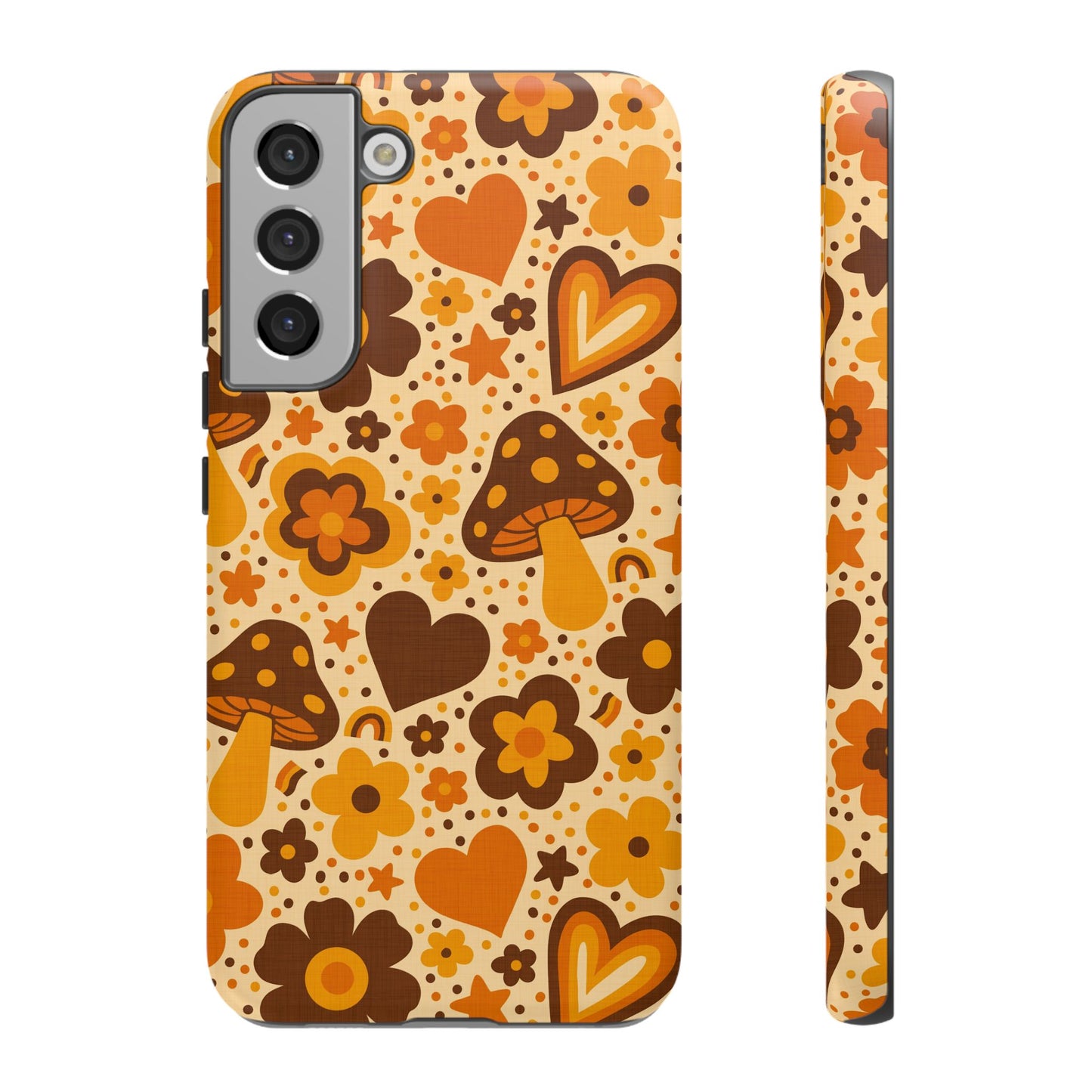 Groovy Harvest Mushrooms, Hearts and Flowers Samsung Galaxy Tough Case