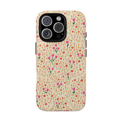 Vintage Cream Wildflower Meadow iPhone Tough Case