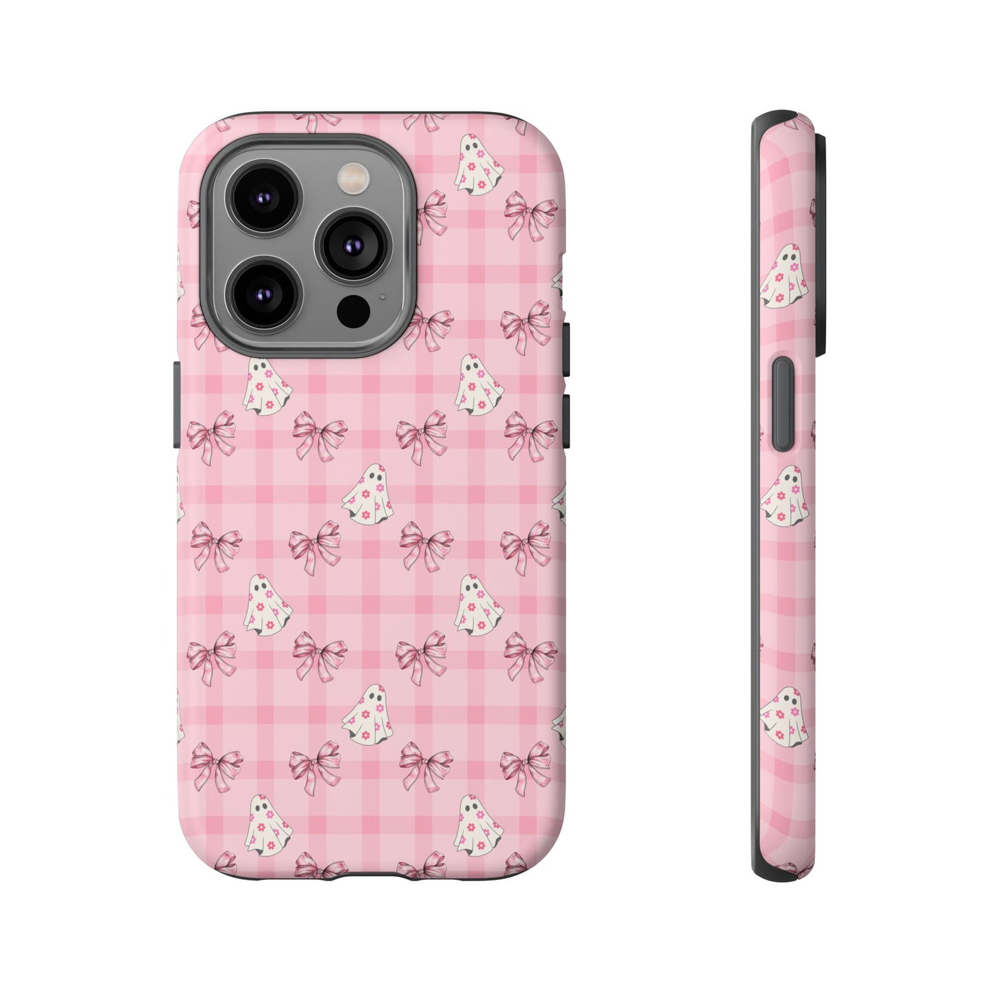 Pink Gingham Ghosts & Bows iPhone Tough Case