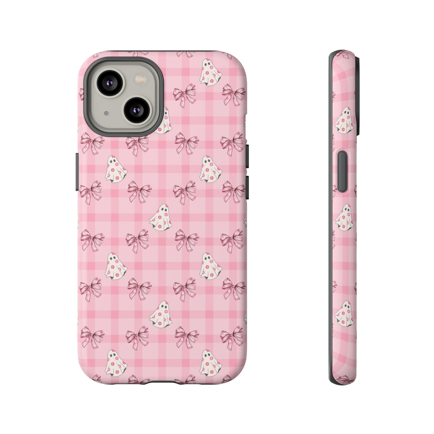 Pink Gingham Ghosts & Bows iPhone Tough Case
