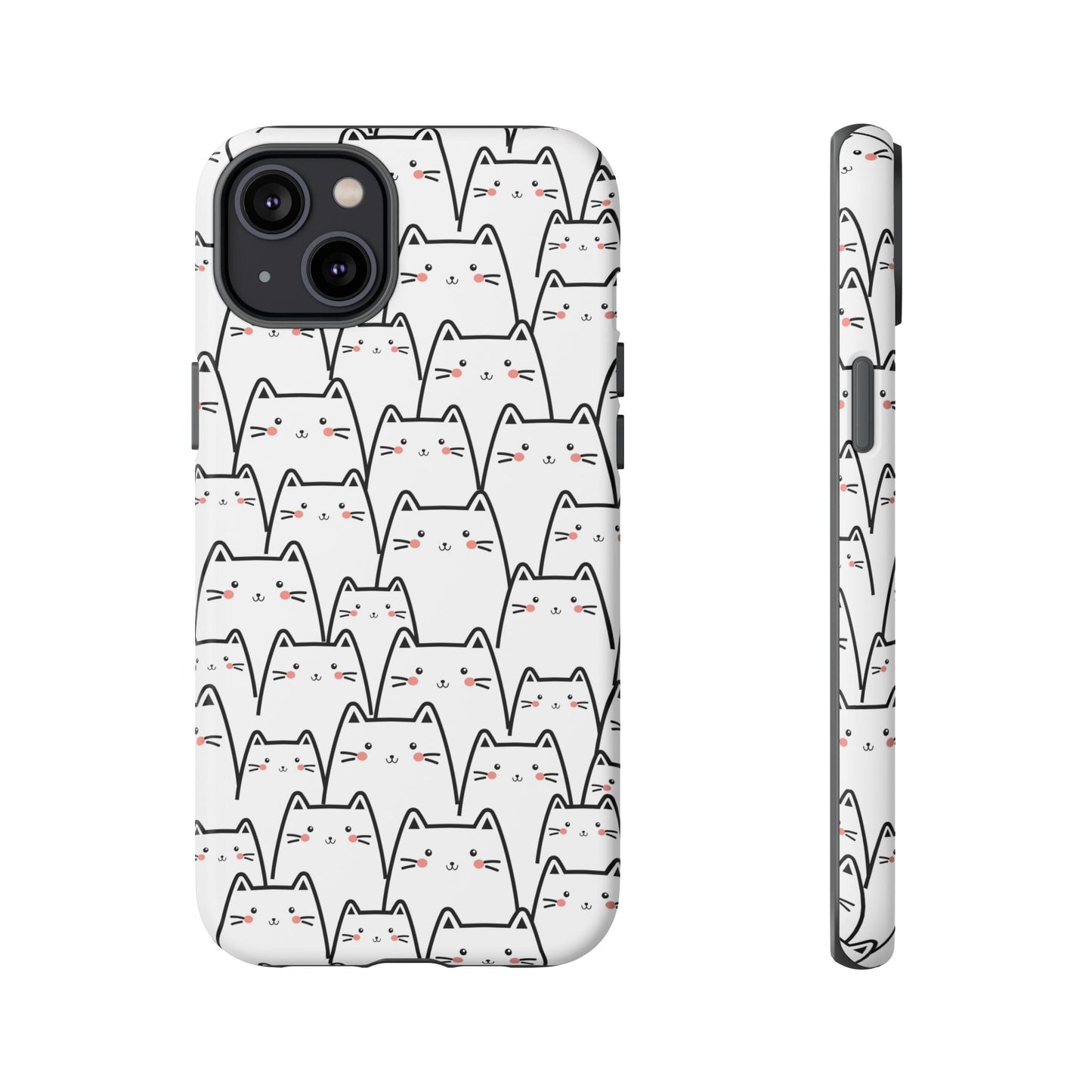 Kawaii Cat Crowd Tough iPhone Case