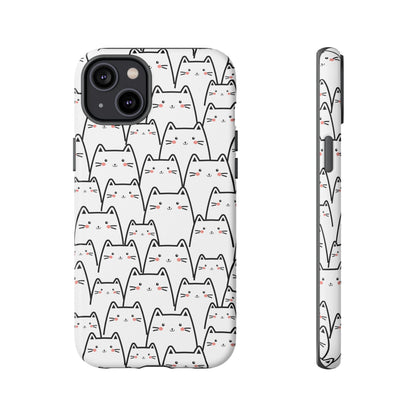 Kawaii Cat Crowd Tough iPhone Case