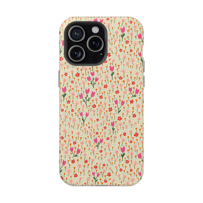 Vintage Cream Wildflower Meadow MagSafe® iPhoneTough  Case