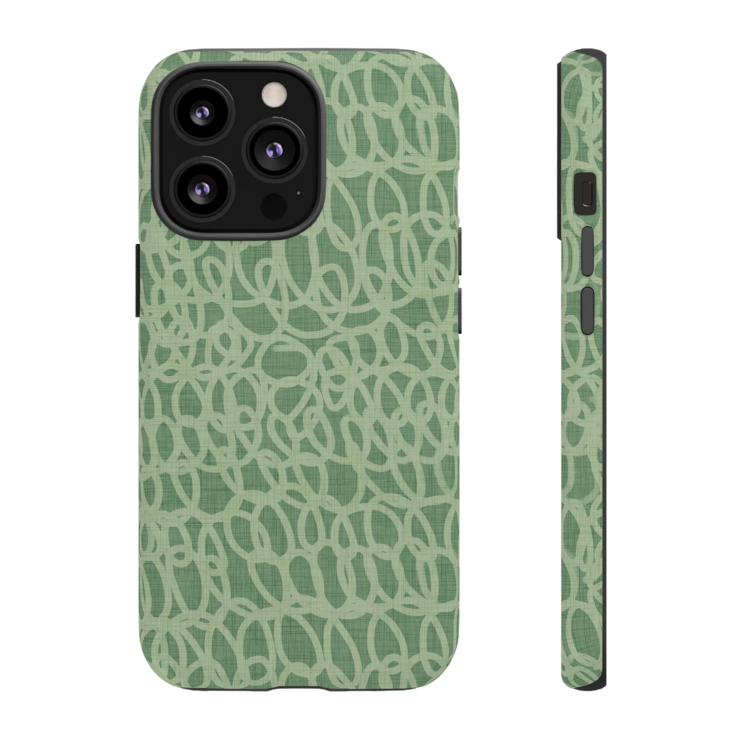 Sage Green Scribble Loops iPhone Tough Case