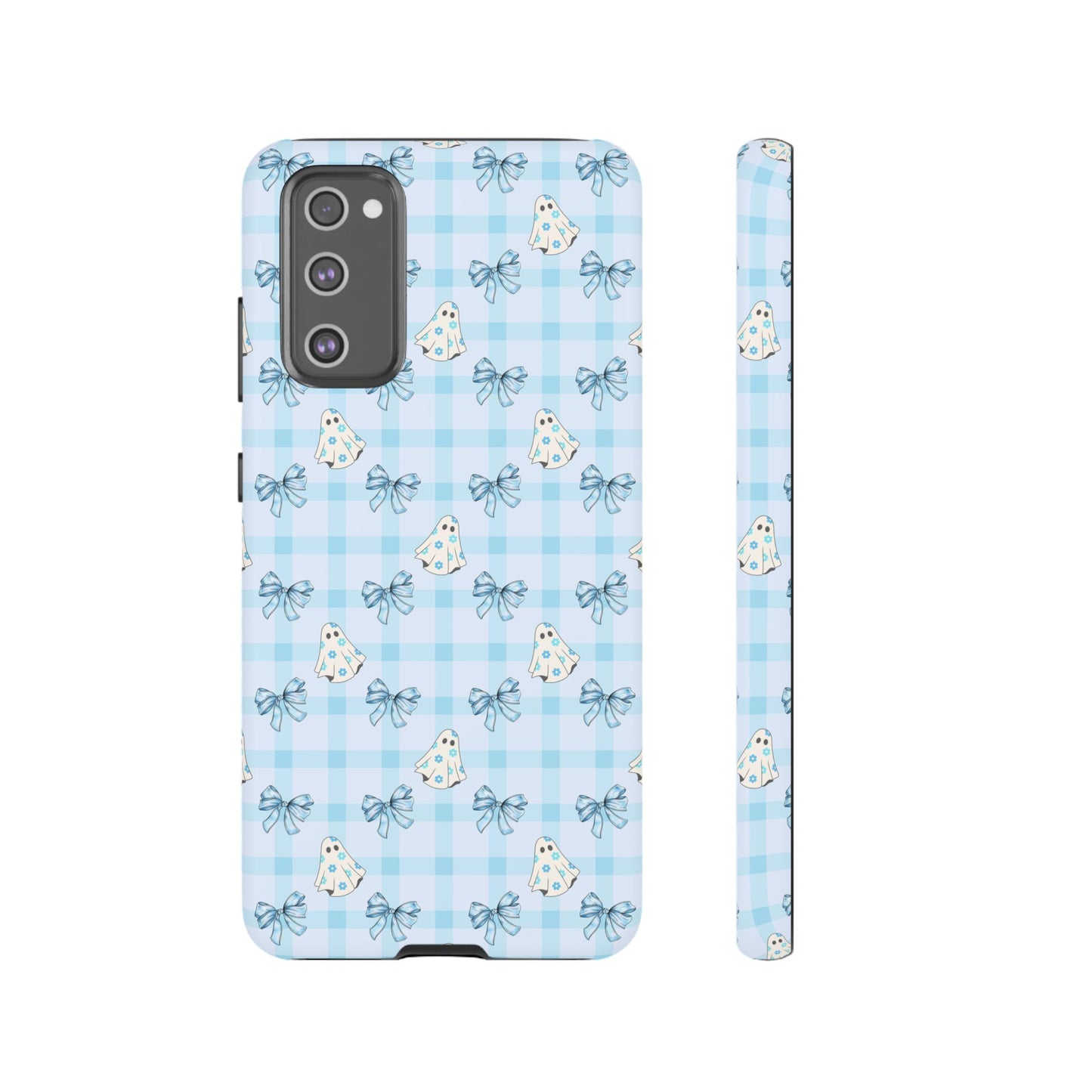Blue Gingham Ghosts & Bows Samsung Galaxy Tough Case