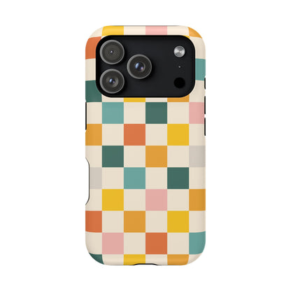 Retro 70s Gingham MagSafe® iPhone Tough Case