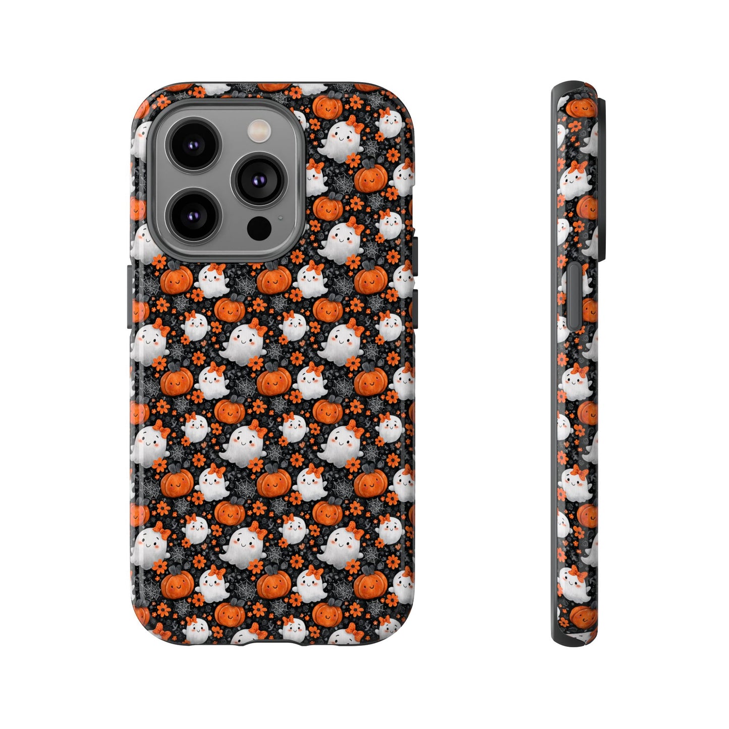 Cute Kawaii Lady Ghosts & Pumpkins iPhone Tough Case
