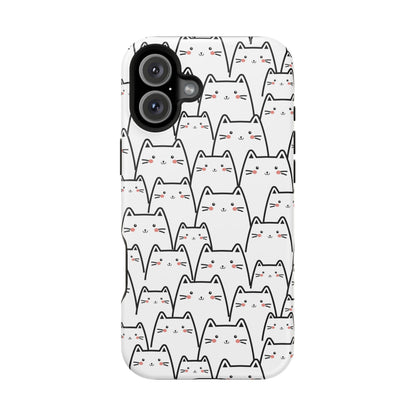 Kawaii Cat Crowd MagSafe® Tough iPhone Case