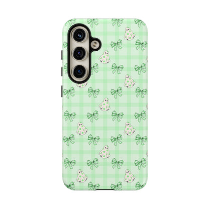 Green Gingham Ghosts & Bows Samsung Galaxy Tough Case