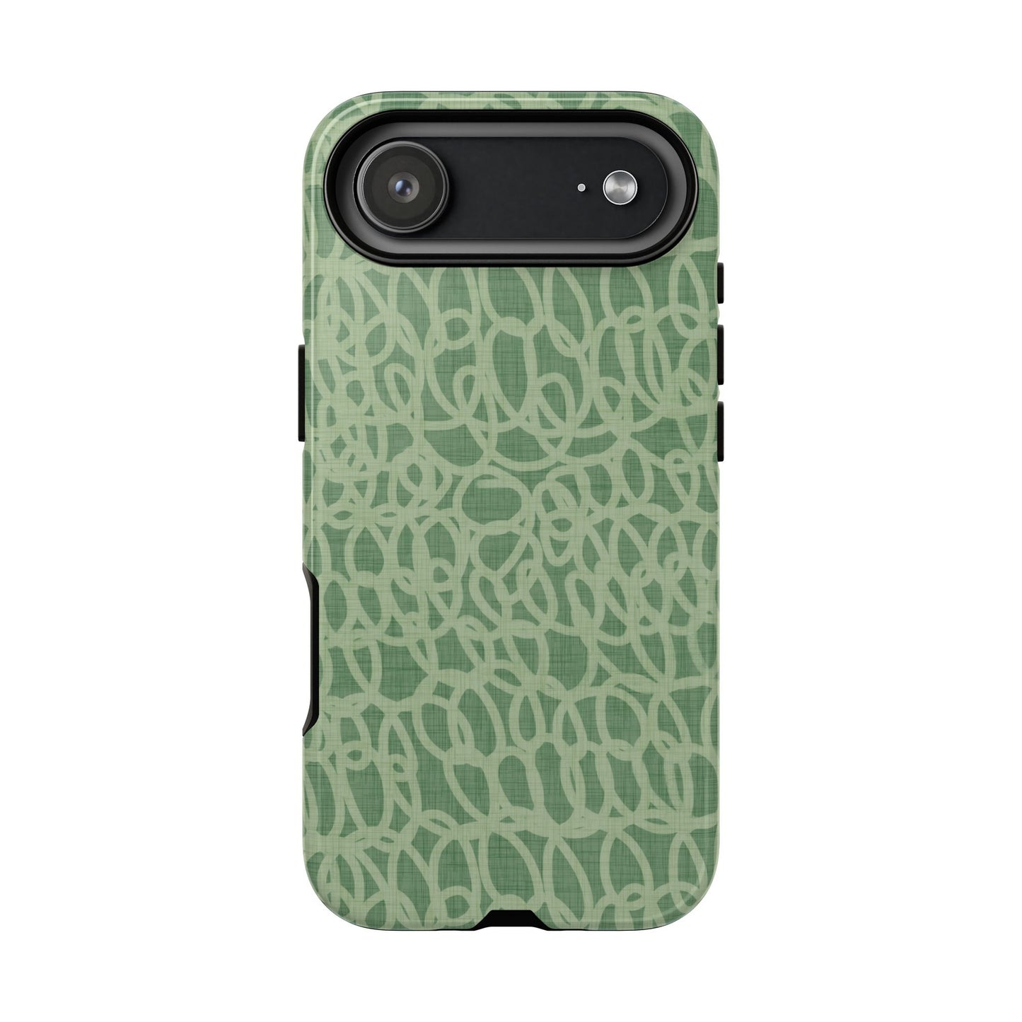 Sage Green Scribble Loops iPhone Tough Case