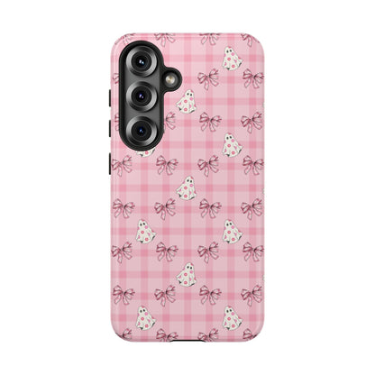 Pink Gingham Ghosts & Bows Samsung Galaxy Tough Case
