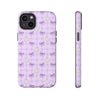 Purple Gingham Ghosts & Bows iPhone Tough Case