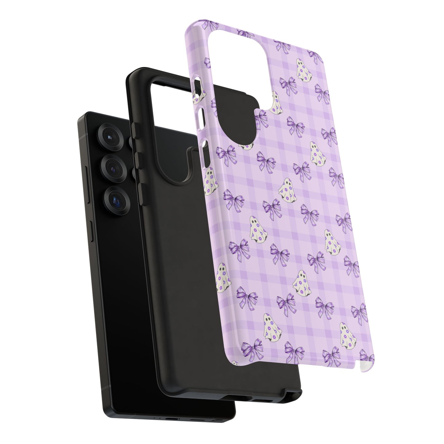 Purple Gingham Ghosts & Bows Samsung Galaxy Tough Case