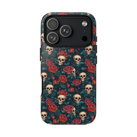 Skulls & Roses Dark Garden iPhone Tough Case