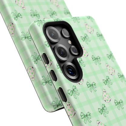 Green Gingham Ghosts & Bows Samsung Galaxy Tough Case
