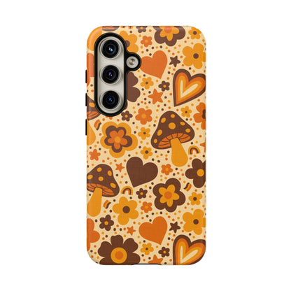 Groovy Harvest Mushrooms, Hearts and Flowers Samsung Galaxy Tough Case