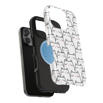 Kawaii Cat Crowd MagSafe® Tough iPhone Case
