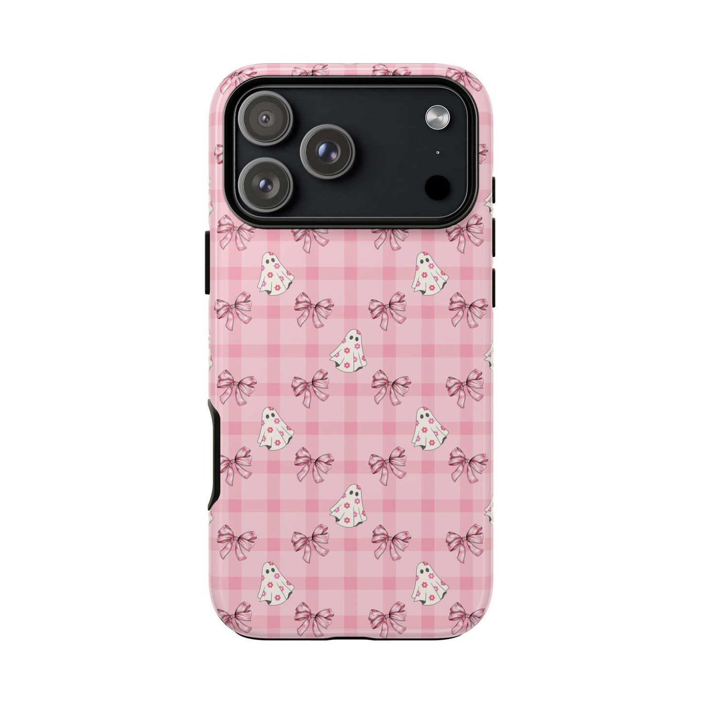 Pink Gingham Ghosts & Bows iPhone Tough Case