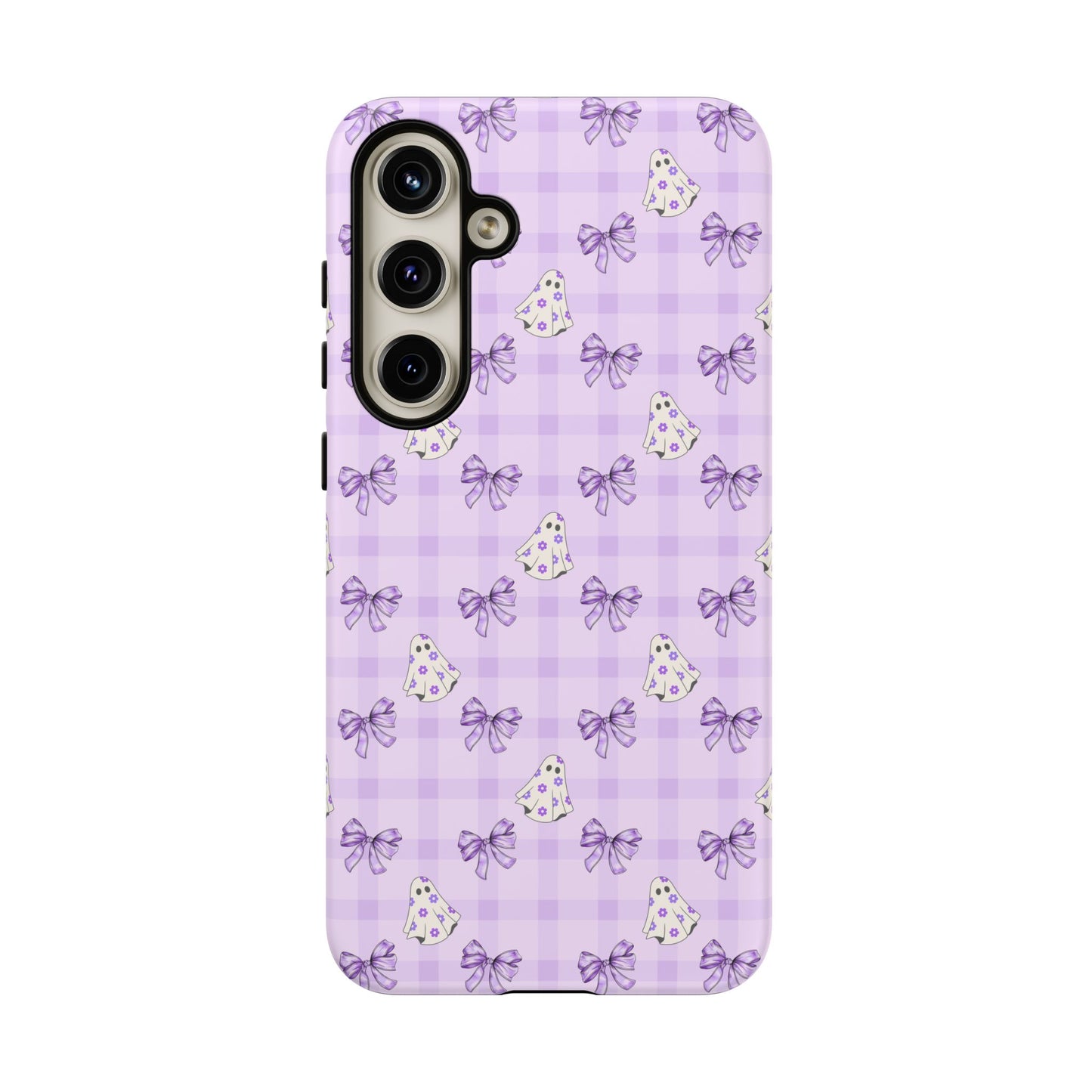 Purple Gingham Ghosts & Bows Samsung Galaxy Tough Case
