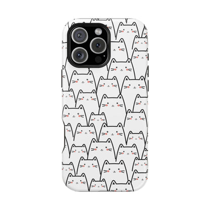 Kawaii Cat Crowd MagSafe® Tough iPhone Case