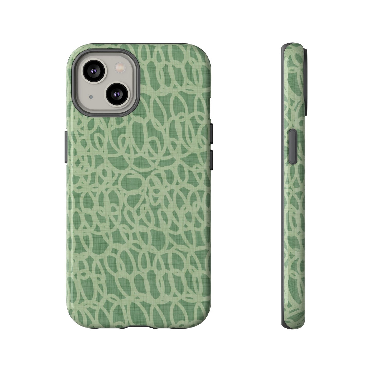 Sage Green Scribble Loops iPhone Tough Case
