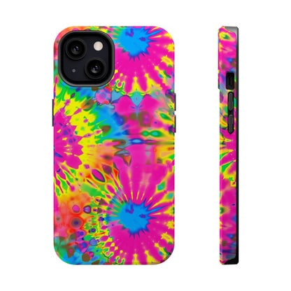 Neon Tie-Dye Burst MagSafe® Tough iPhone Case