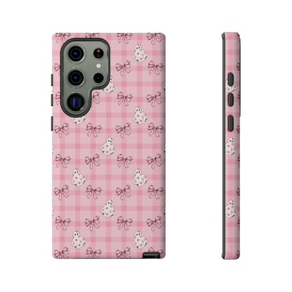 Pink Gingham Ghosts & Bows Samsung Galaxy Tough Case
