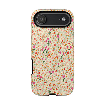 Vintage Cream Wildflower Meadow iPhone Tough Case