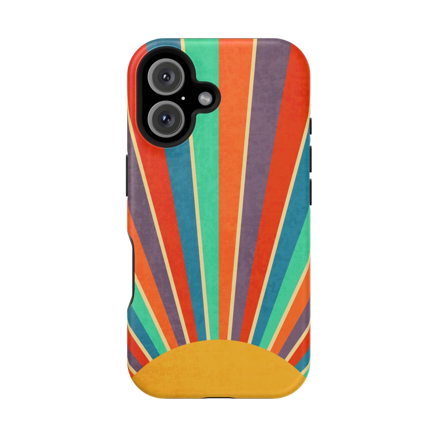 Retro Rainbow Sunburst MagSafe® Tough iPhone Case