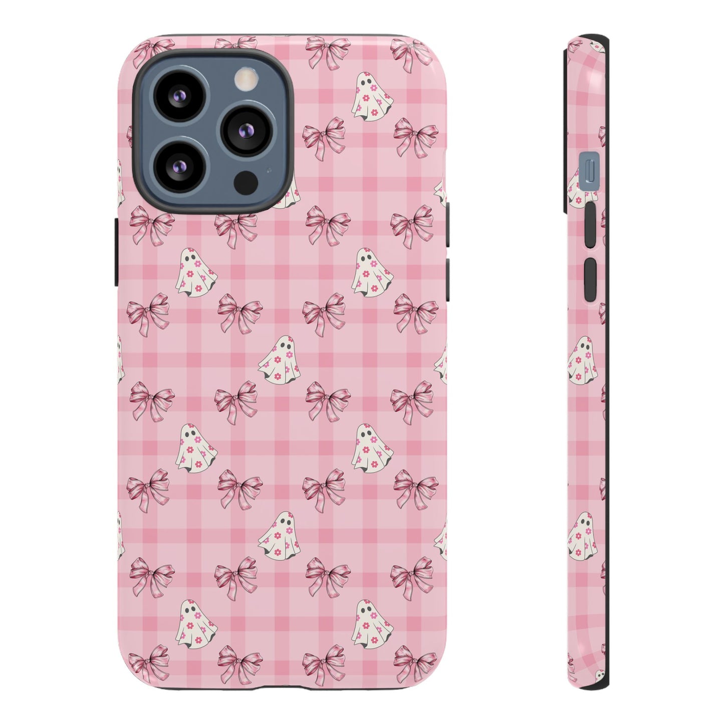 Pink Gingham Ghosts & Bows iPhone Tough Case