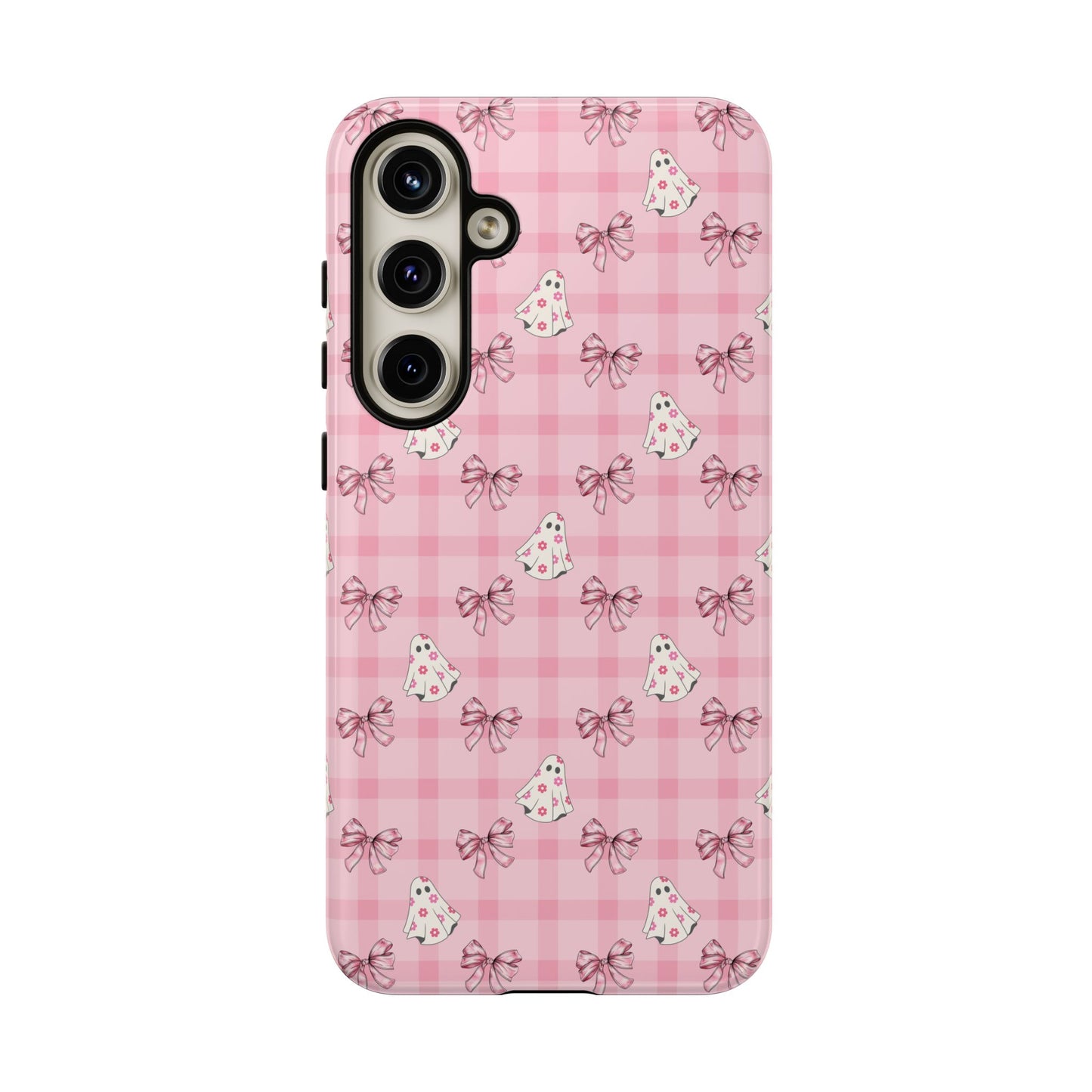 Pink Gingham Ghosts & Bows Samsung Galaxy Tough Case