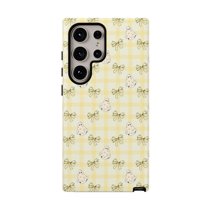 Yellow Gingham Ghosts & Bows Samsung Galaxy Tough Case