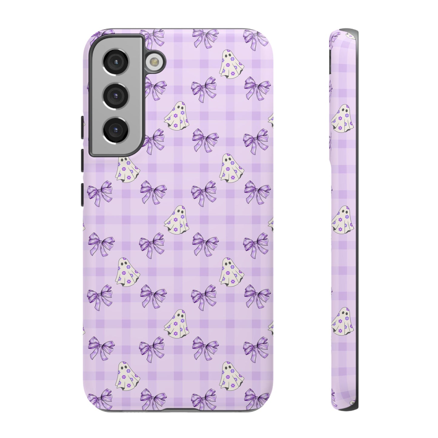Purple Gingham Ghosts & Bows Samsung Galaxy Tough Case