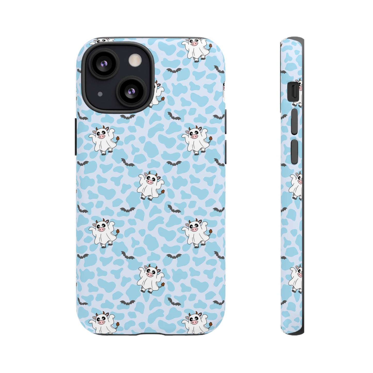 Pastel Blue Moo Ghosts & Bats iPhone Tough Case