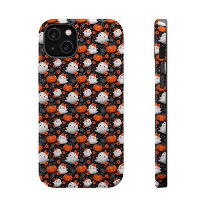 Cute Kawaii Lady Ghosts & Pumpkins MagSafe® iPhone Tough Case