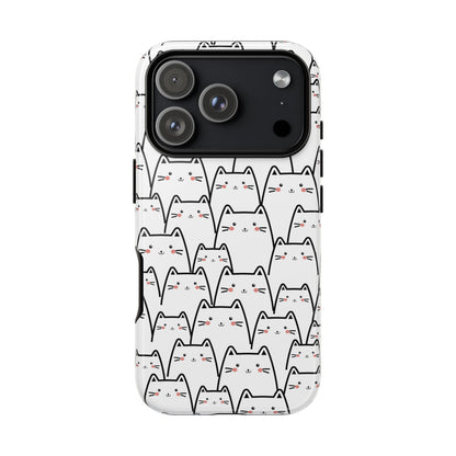 Kawaii Cat Crowd Tough iPhone Case
