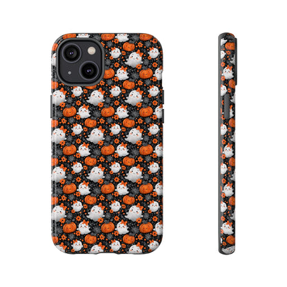 Cute Kawaii Lady Ghosts & Pumpkins iPhone Tough Case