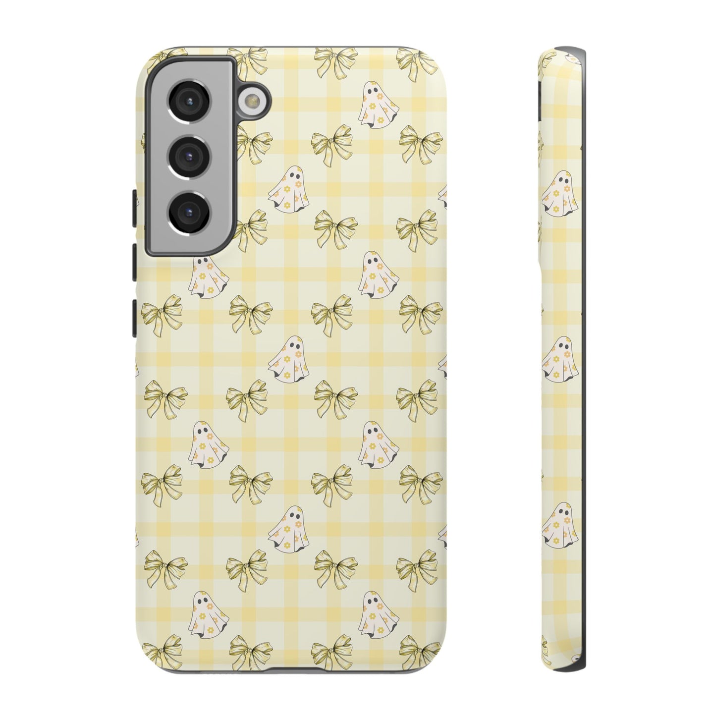Yellow Gingham Ghosts & Bows Samsung Galaxy Tough Case