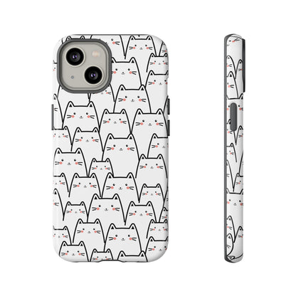 Kawaii Cat Crowd Tough iPhone Case